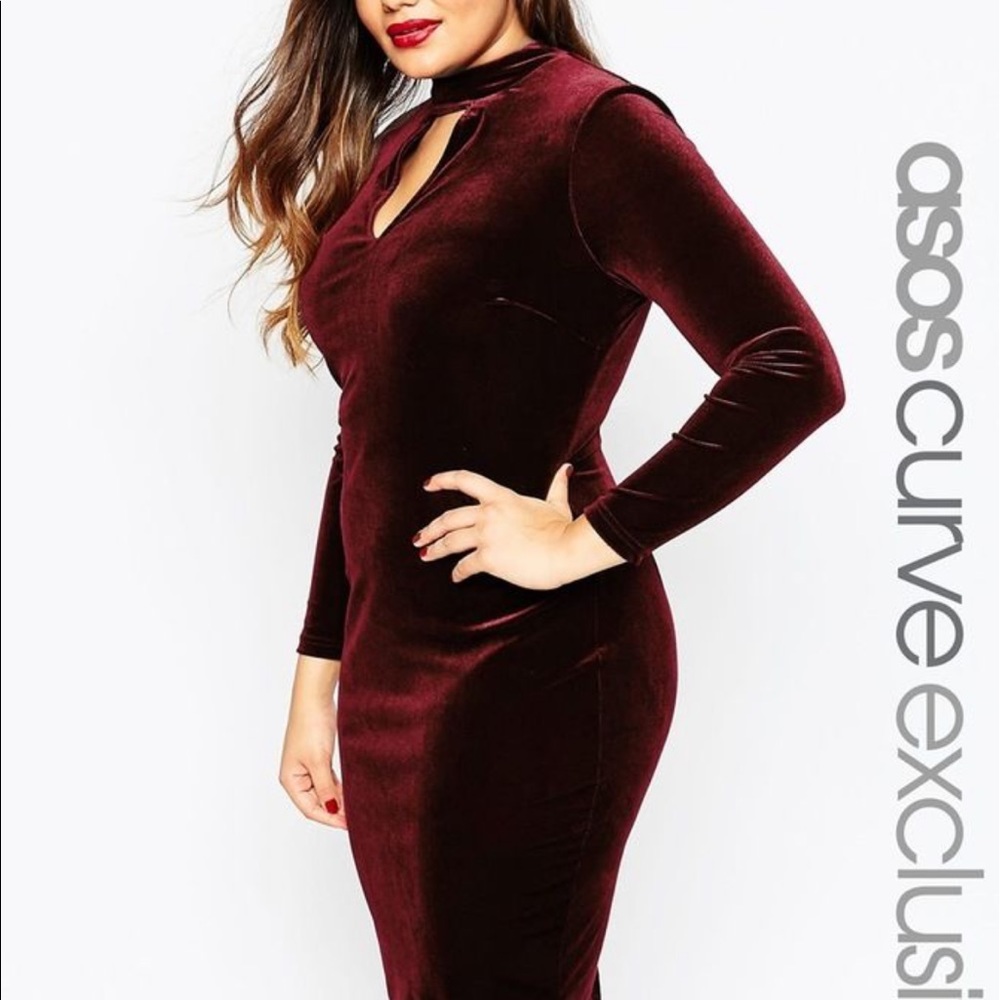 Burgundy velvet dress